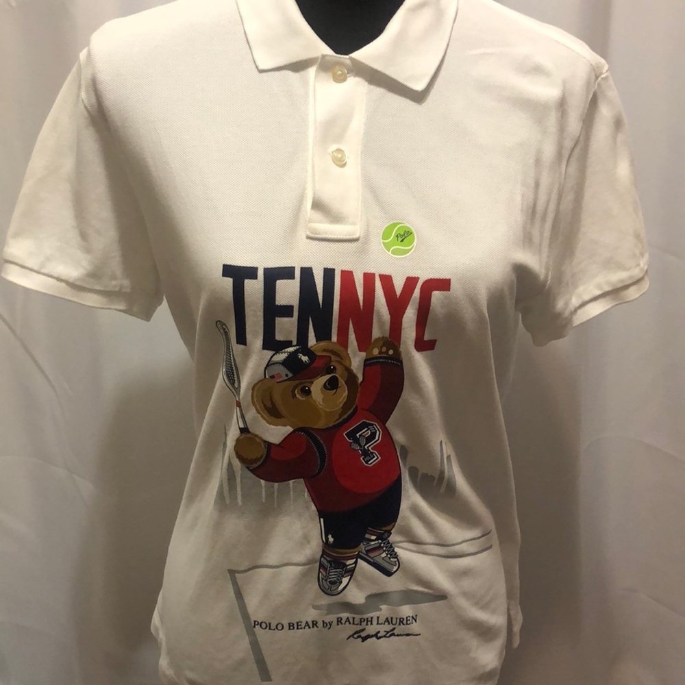 Polo RL White Polo Shirt With Signature Bear